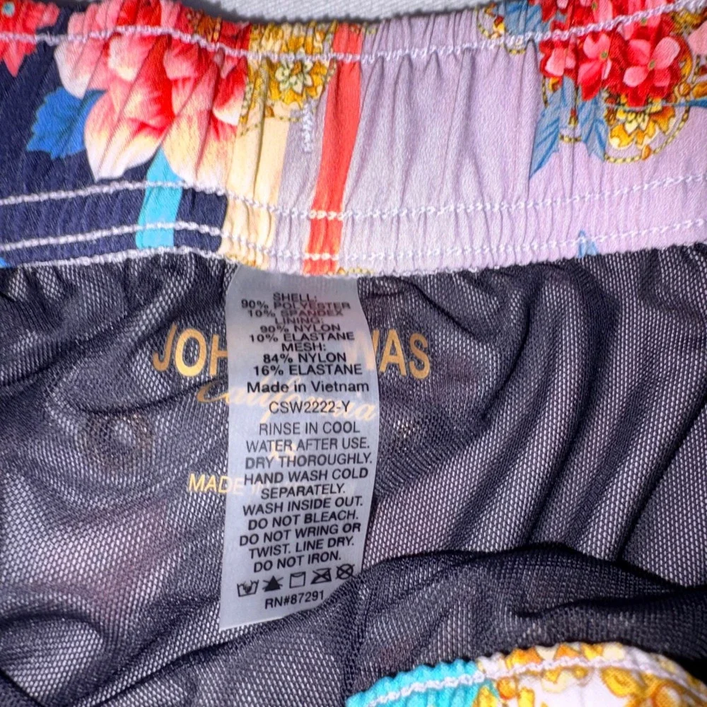 Johnny Was Swim Shorts XS Multicolor New Patchwork Floral Baroque CSW2222-Y